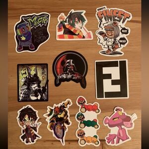 Pack of 10 Stickers, Movie TV Game Themes